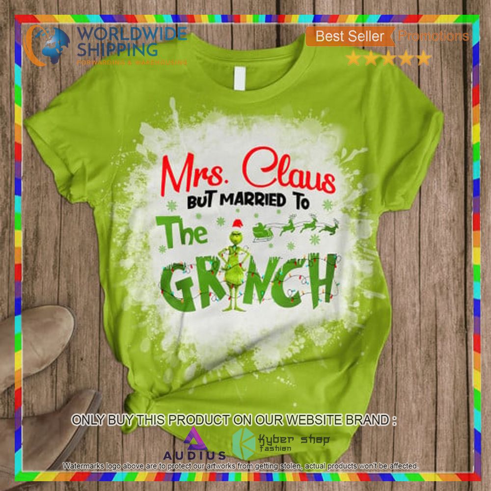 mrs claus but married to the grinch green pajamas set 2 71810