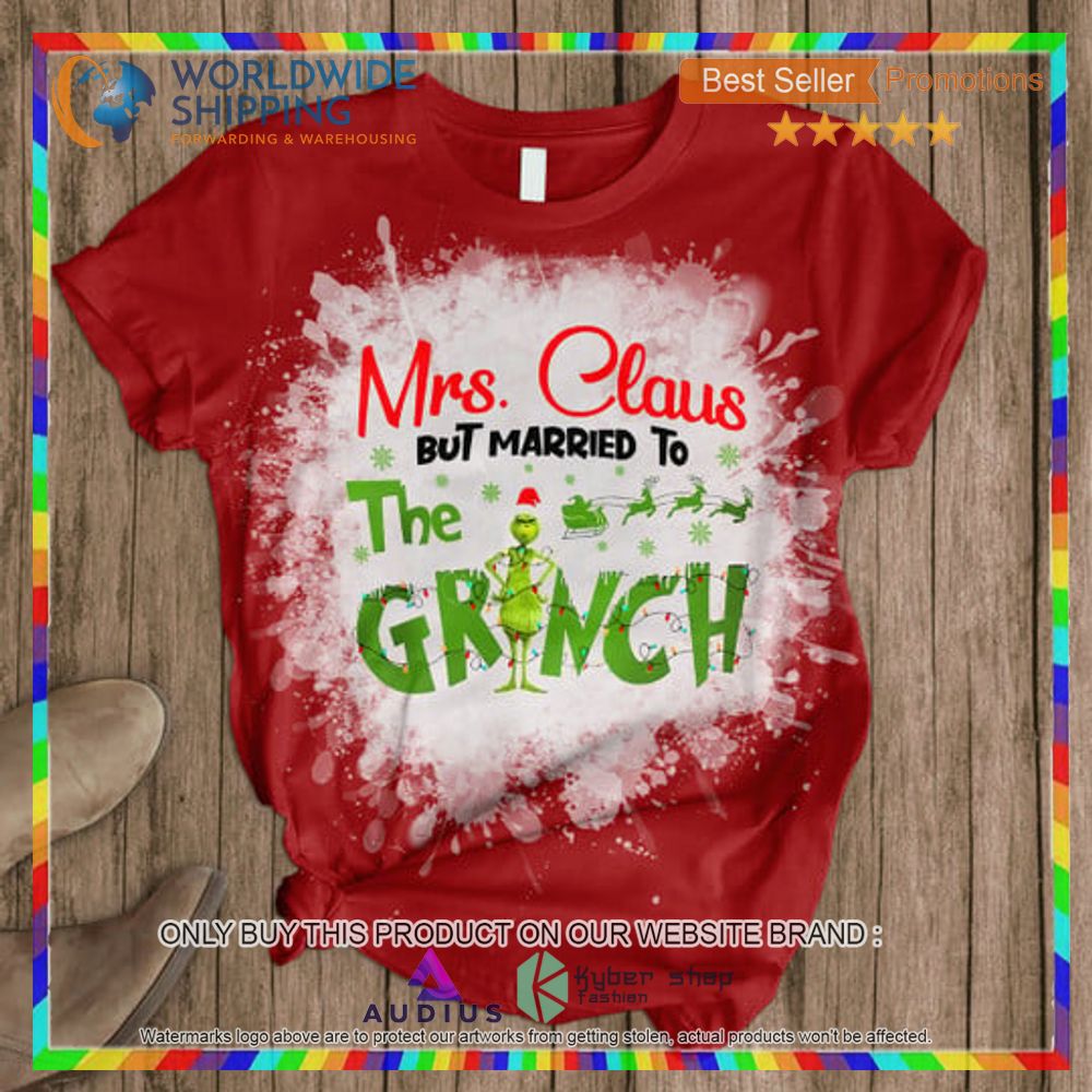 mrs claus but married to the grinch red pajamas set 2 96446