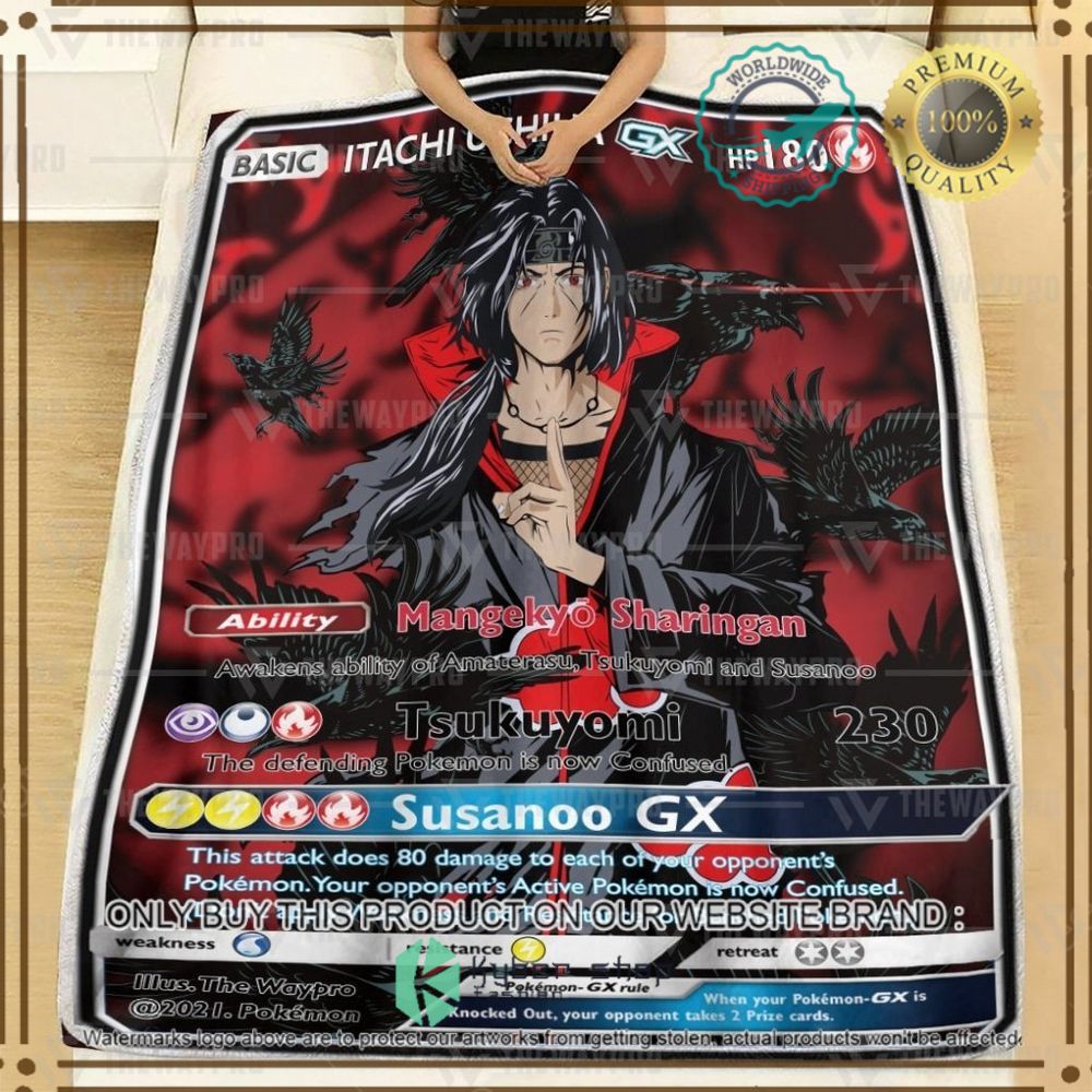 naruto shippuden itachi uchiha x card custom soft blanket 2 57827
