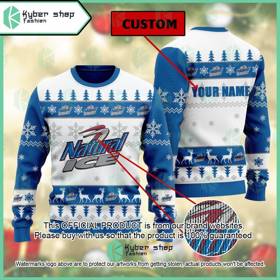 Personalized Natural Ice Christmas Sweater word1