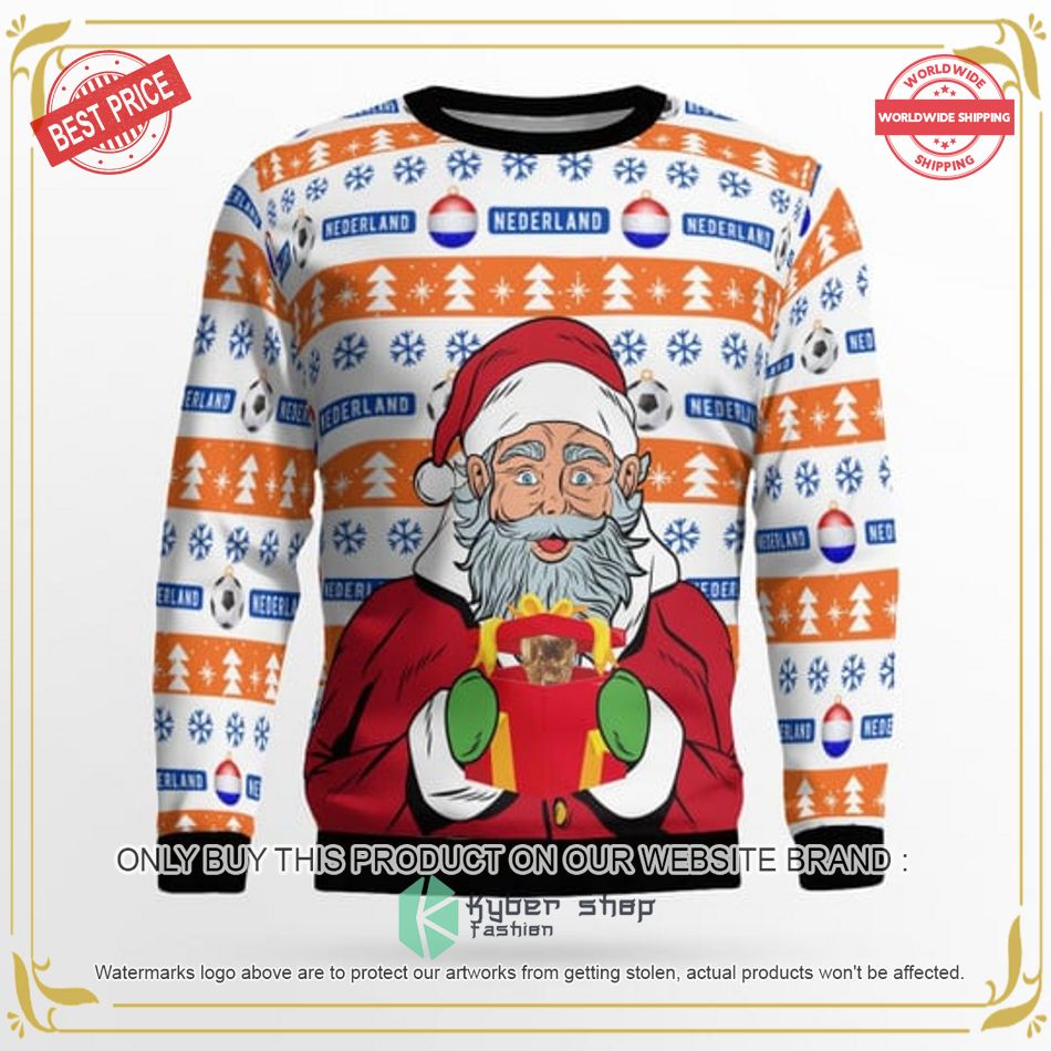 Netherlands Football Santa Claus Gift Ugly Christmas Sweater 14 netherlands football santa claus gift ugly christmas sweater 2 5862