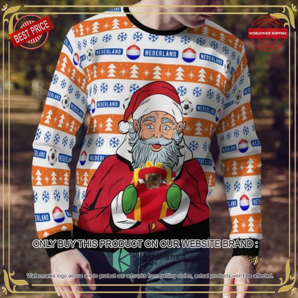 Netherlands Football Santa Claus Gift Ugly Christmas Sweater 16 netherlands football santa claus gift ugly christmas sweater 4 38298