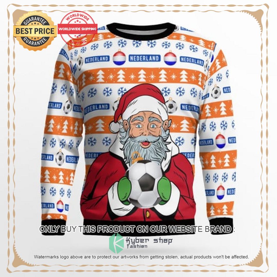 netherlands football santa claus ugly christmas sweater 2 76335