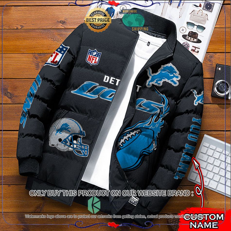 NFL Detroit Lions Logo Helmet Custom Name Down Jacket 3 NFL Detroit Lions Logo Helmet Custom Name Down Jacket word1