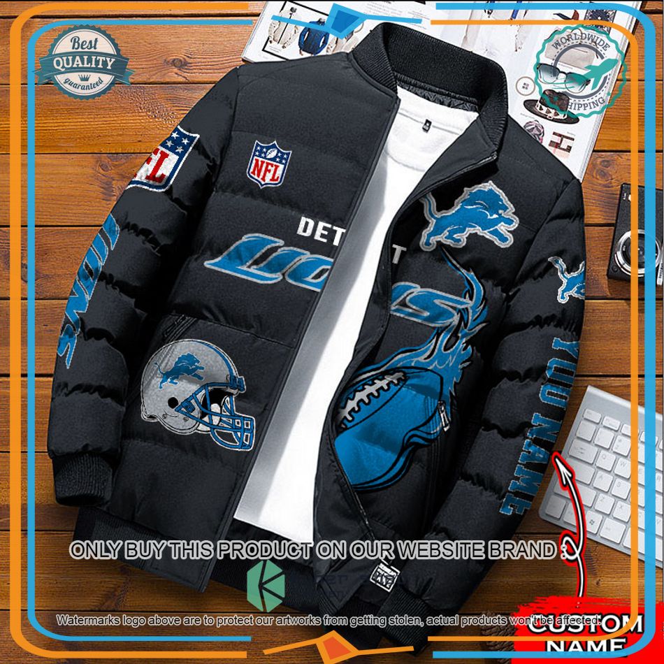 NFL Detroit Lions Logo Helmet Custom Name Down Jacket 7 NFL Detroit Lions Logo Helmet Custom Name Down Jacket word1