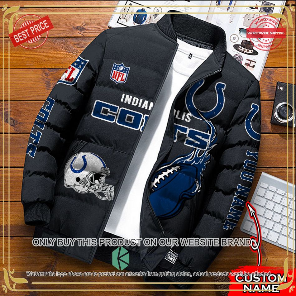 NFL Indianapolis Colts Logo Helmet Custom Name Down Jacket word2