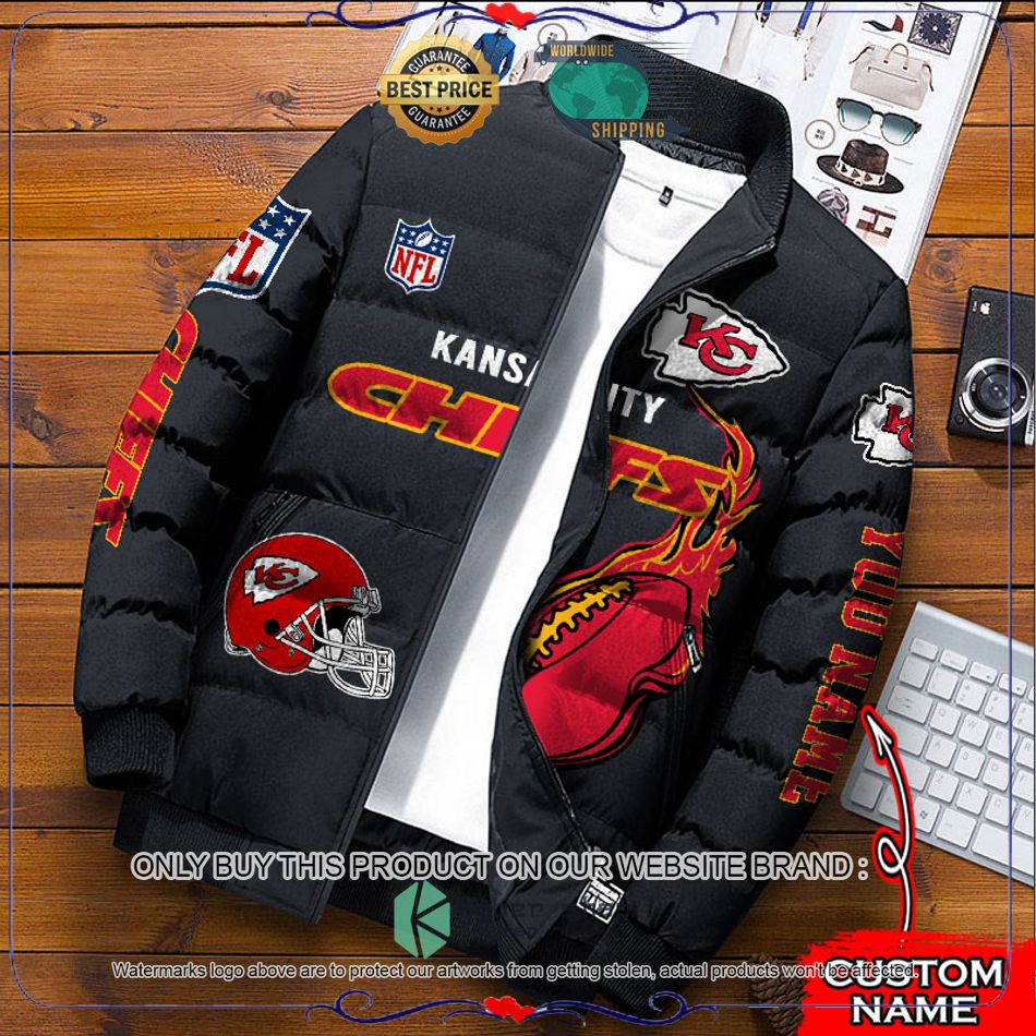 NFL Kansas City Chiefs Logo Helmet Custom Name Down Jacket 3 NFL Kansas City Chiefs Logo Helmet Custom Name Down Jacket word2