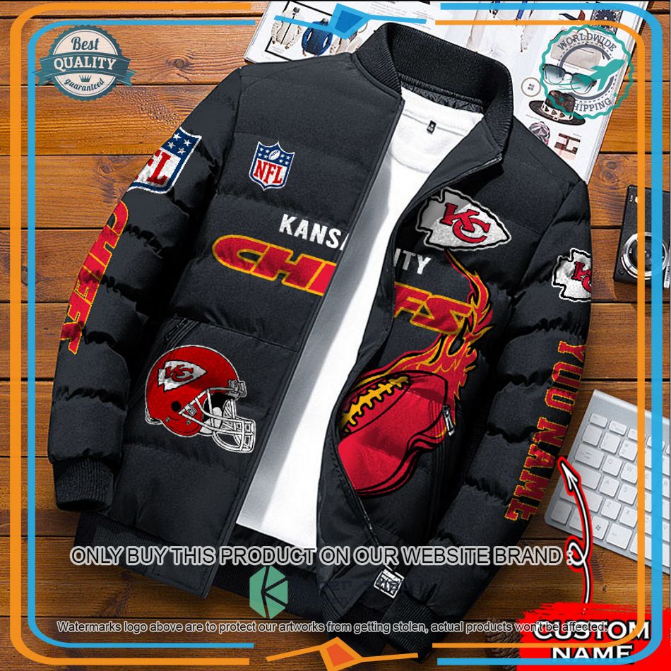 NFL Kansas City Chiefs Logo Helmet Custom Name Down Jacket 7 NFL Kansas City Chiefs Logo Helmet Custom Name Down Jacket word2