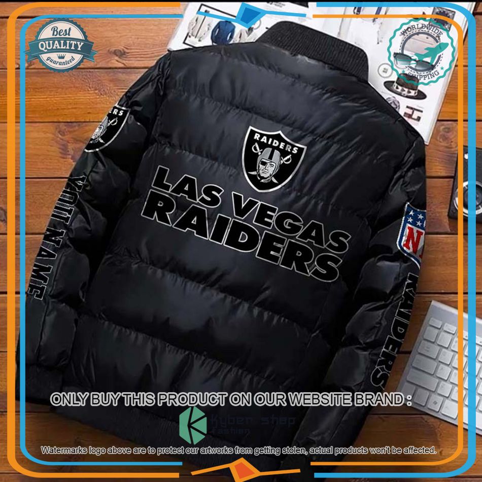 NFL Las Vegas Raiders Logo Helmet Custom Name Down Jacket 8 NFL Las Vegas Raiders Logo Helmet Custom Name Down Jacket word1