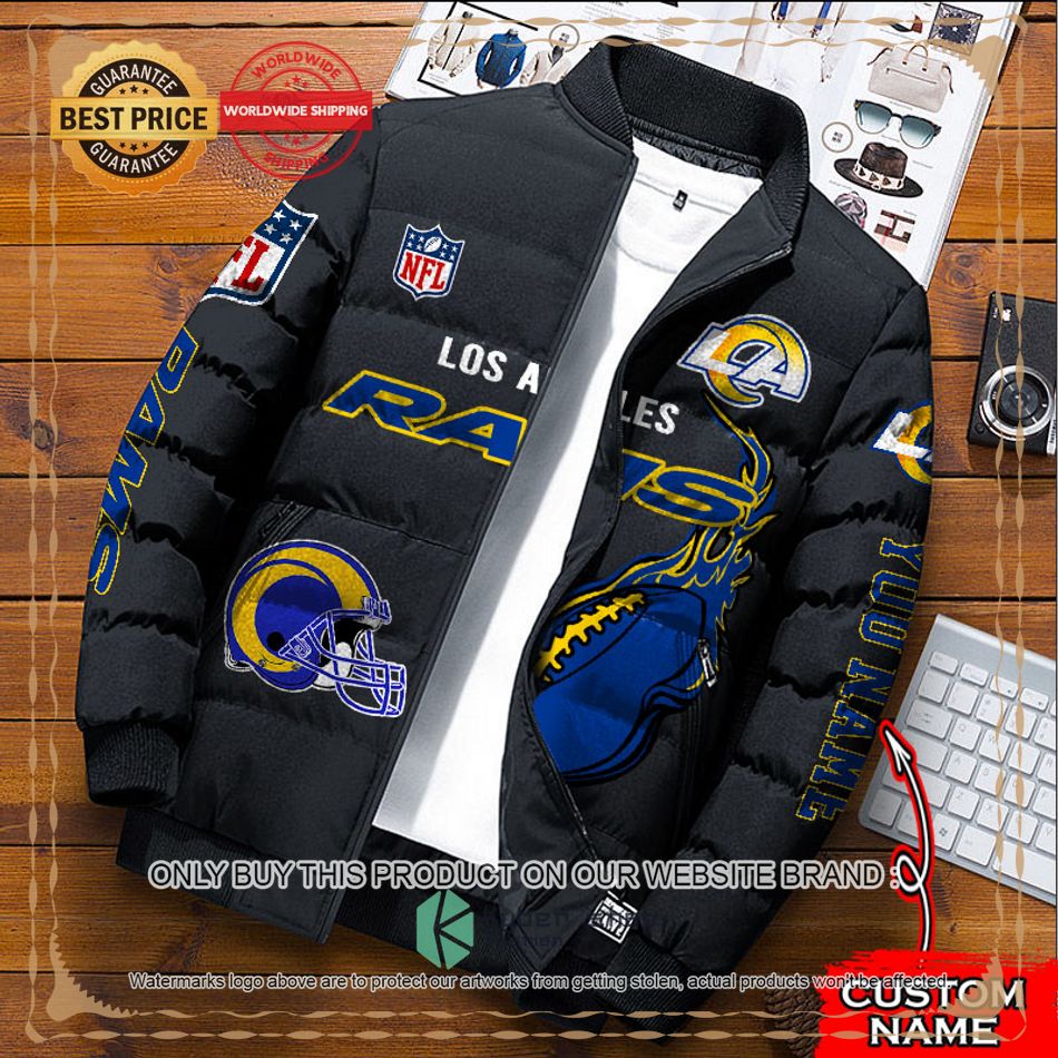 NFL Los Angeles Rams Logo Helmet Custom Name Down Jacket 5 NFL Los Angeles Rams Logo Helmet Custom Name Down Jacket word2