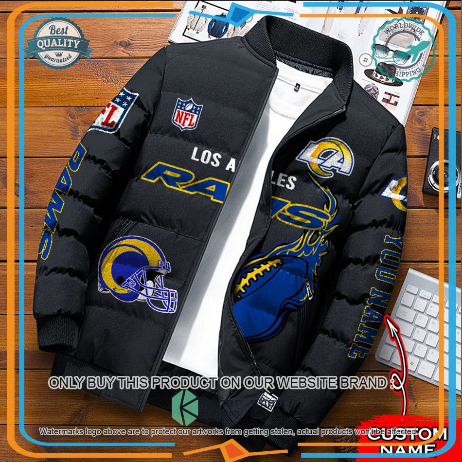 NFL Los Angeles Rams Logo Helmet Custom Name Down Jacket 7 NFL Los Angeles Rams Logo Helmet Custom Name Down Jacket word2