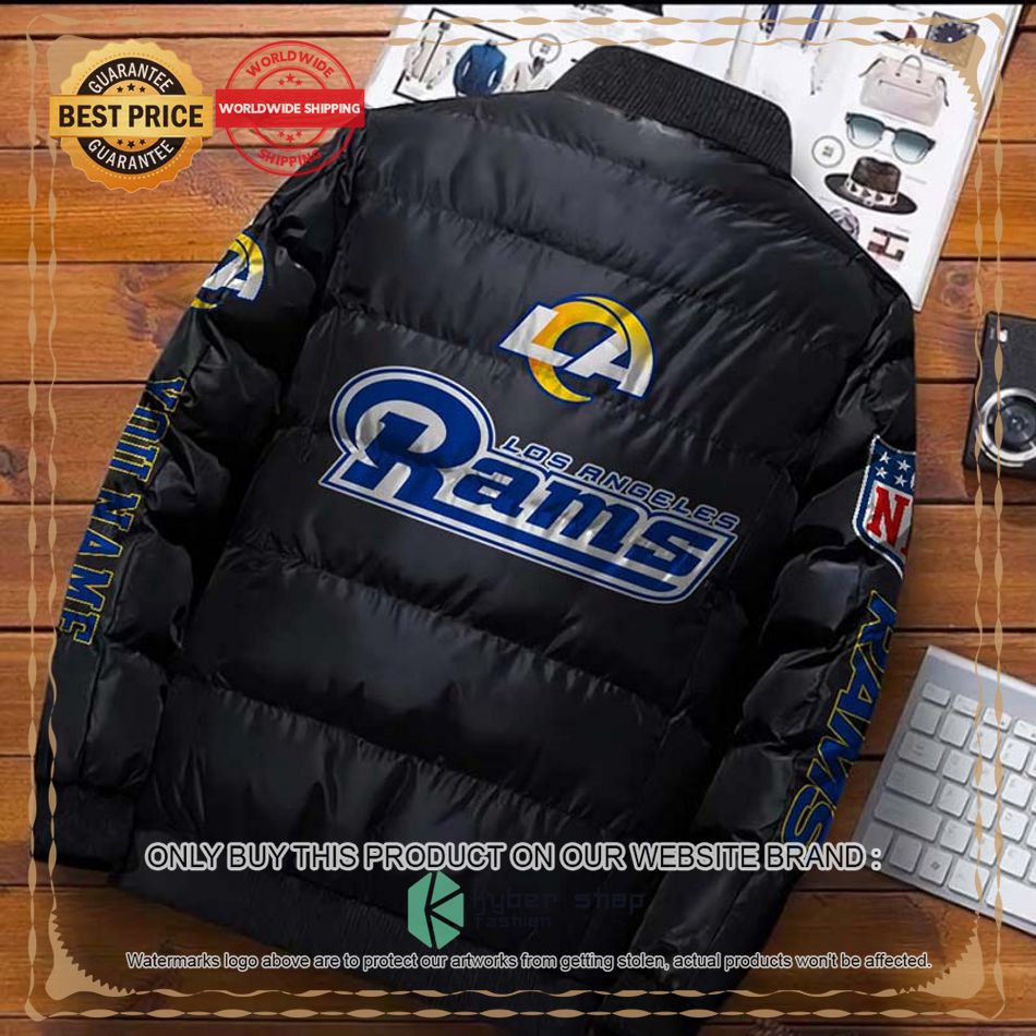 NFL Los Angeles Rams Logo Helmet Custom Name Down Jacket 6 NFL Los Angeles Rams Logo Helmet Custom Name Down Jacket word2