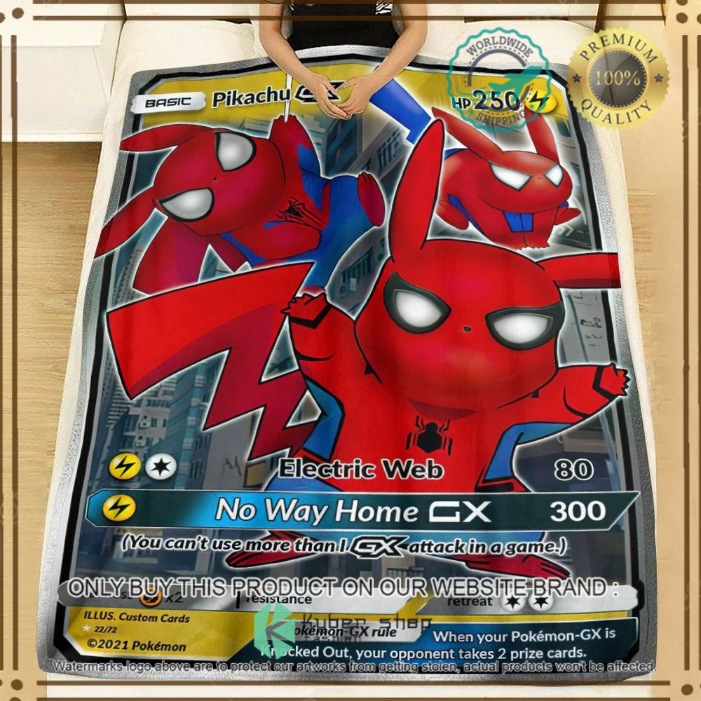 no way home pikachu tag team custom pokemon soft blanket 2 36692