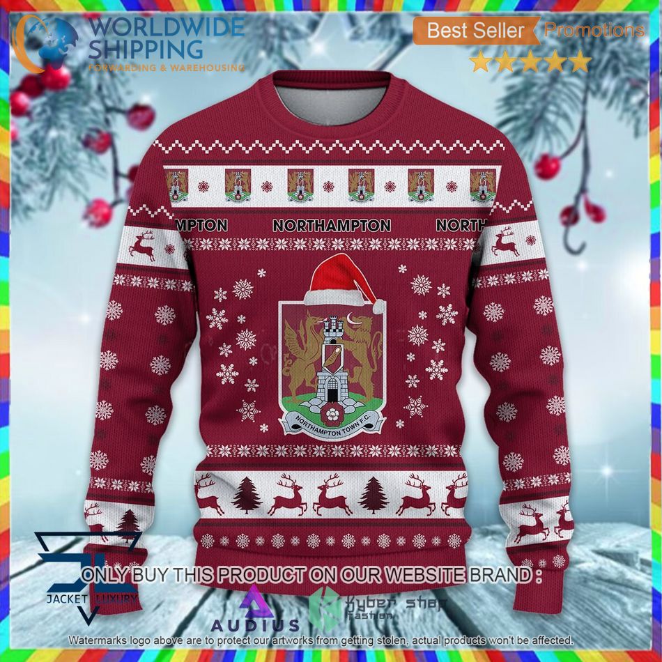 northampton town f c efl ugly christmas sweater 2 17991