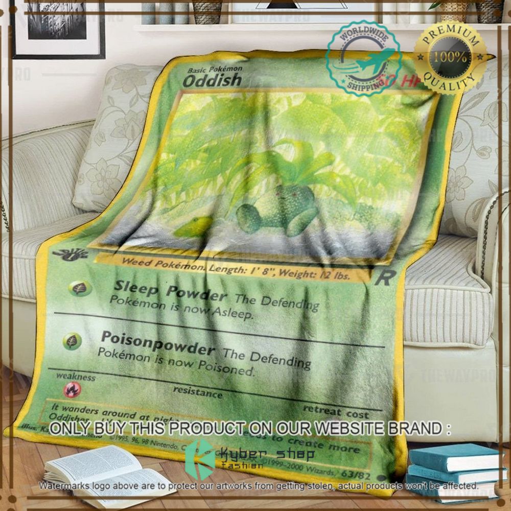 oddish 1st edition custom pokemon soft blanket 1 33176