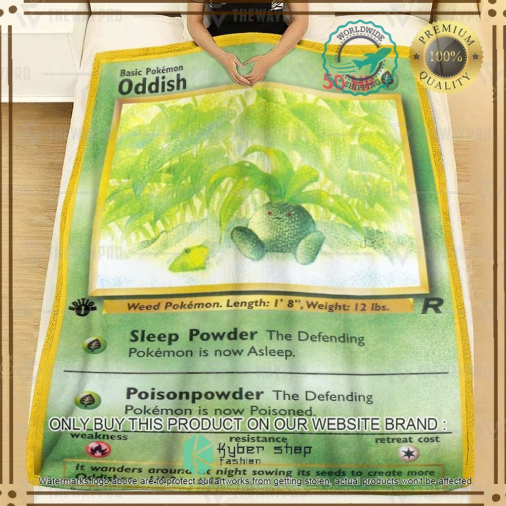 oddish 1st edition custom pokemon soft blanket 2 83827