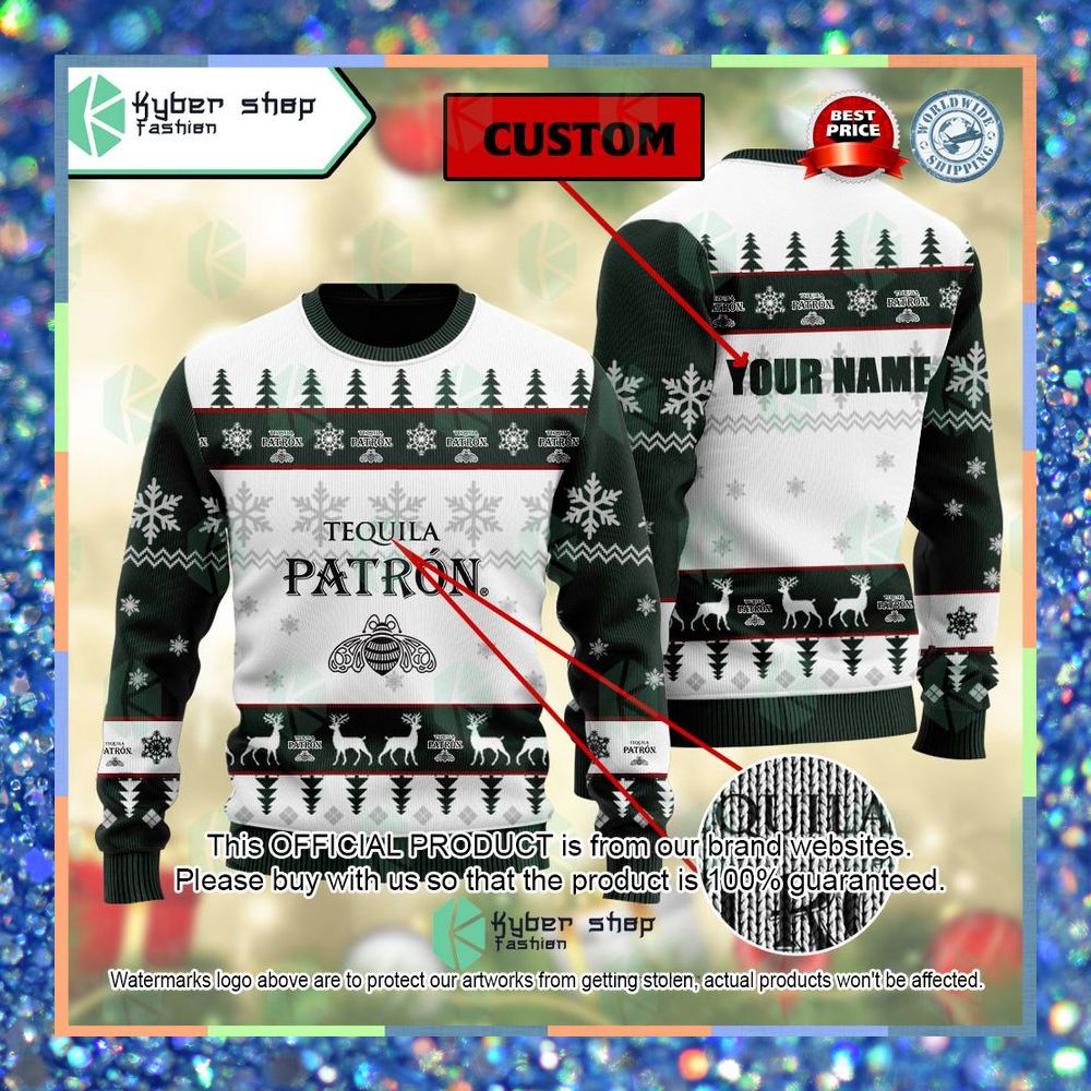 Patron Custom Name ugly Sweater 6 Patron Custom Name ugly Sweater word2
