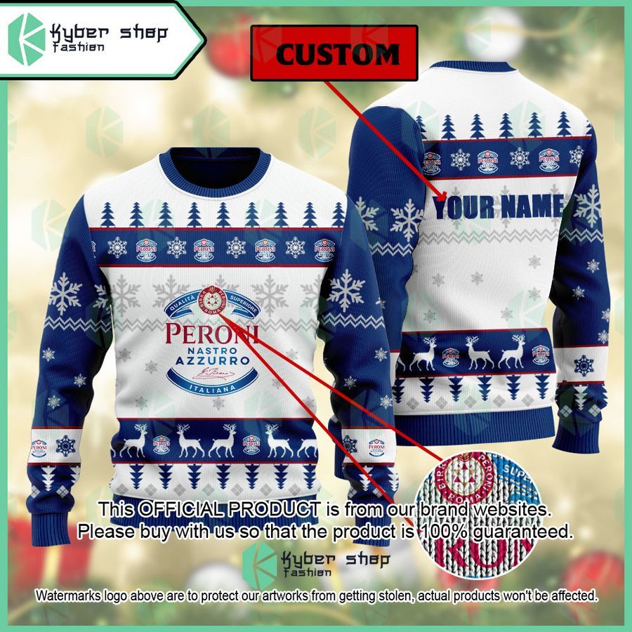 Peroni beer Custom Name ugly Sweater