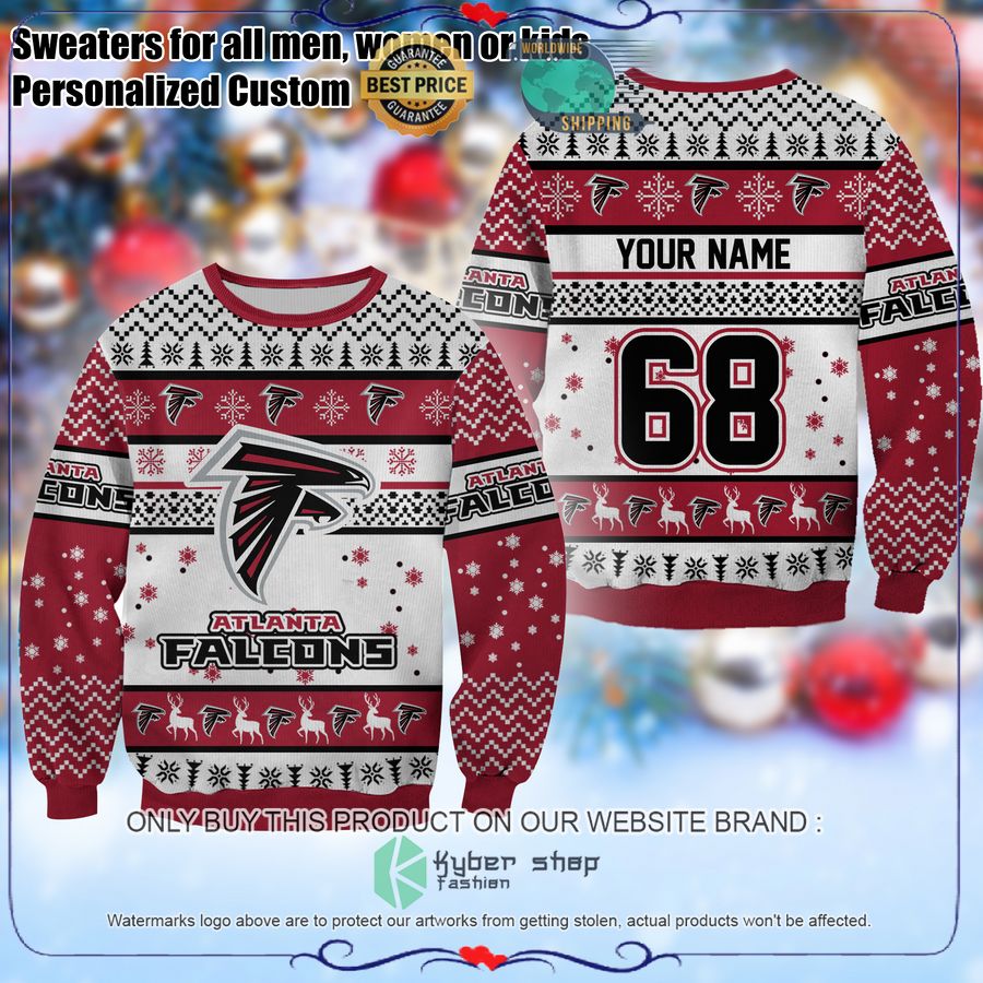 Personalized Atlanta Falcons Christmas Sweater 3 Personalized Atlanta Falcons Christmas Sweater word1