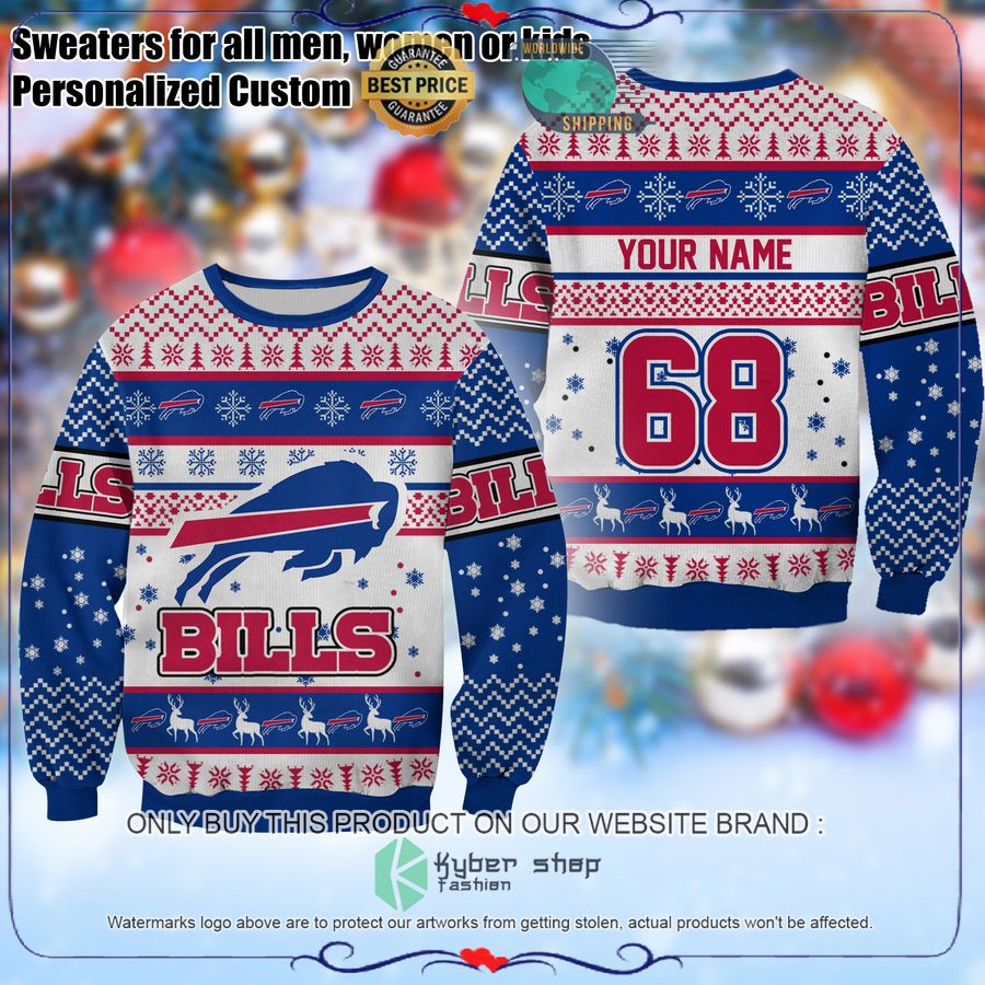 Personalized Buffalo Bills Christmas Sweater 3 Personalized Buffalo Bills Christmas Sweater word1