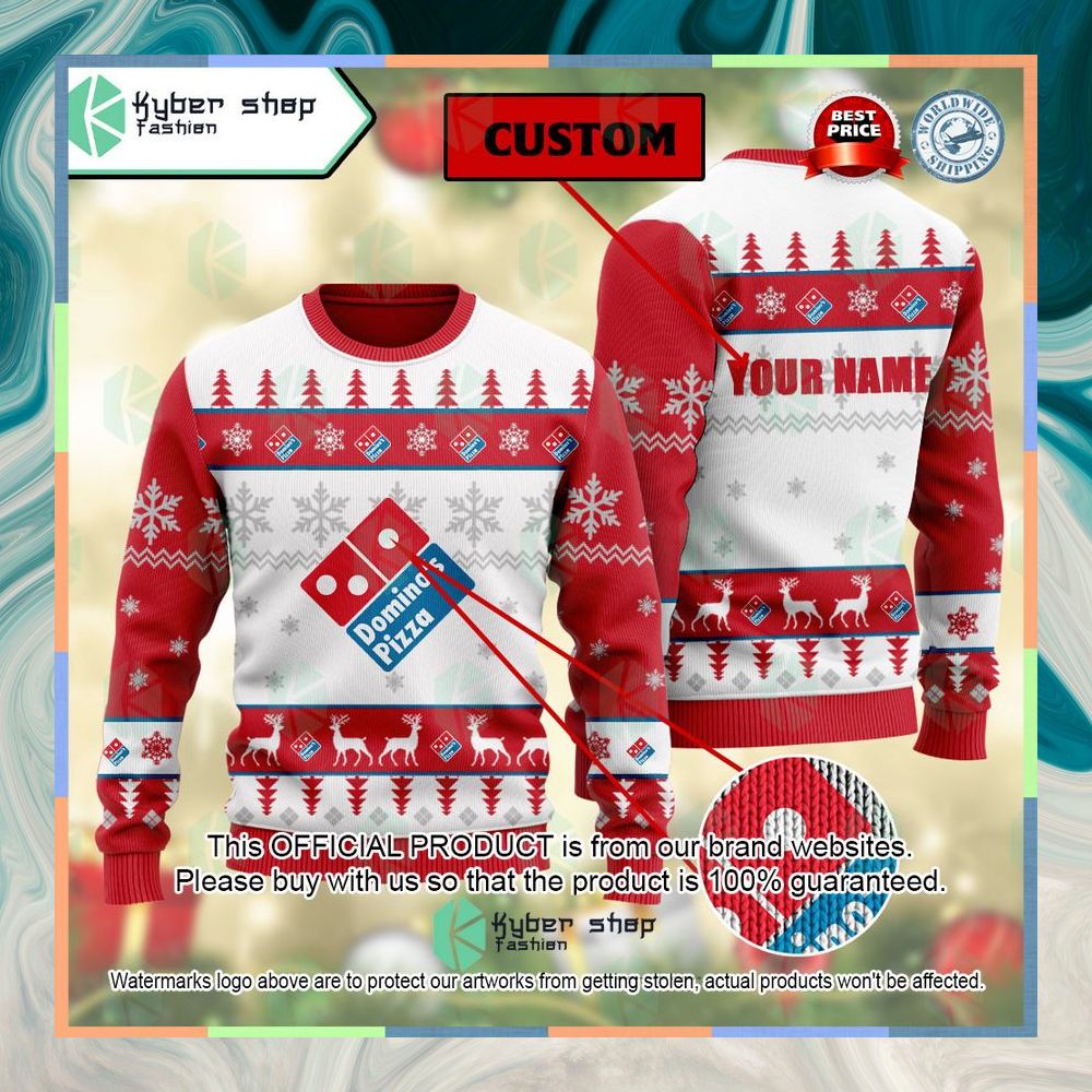 Personalized Domino's Pizza Christmas Sweater 6 Personalized Domino's Pizza Christmas Sweater word1