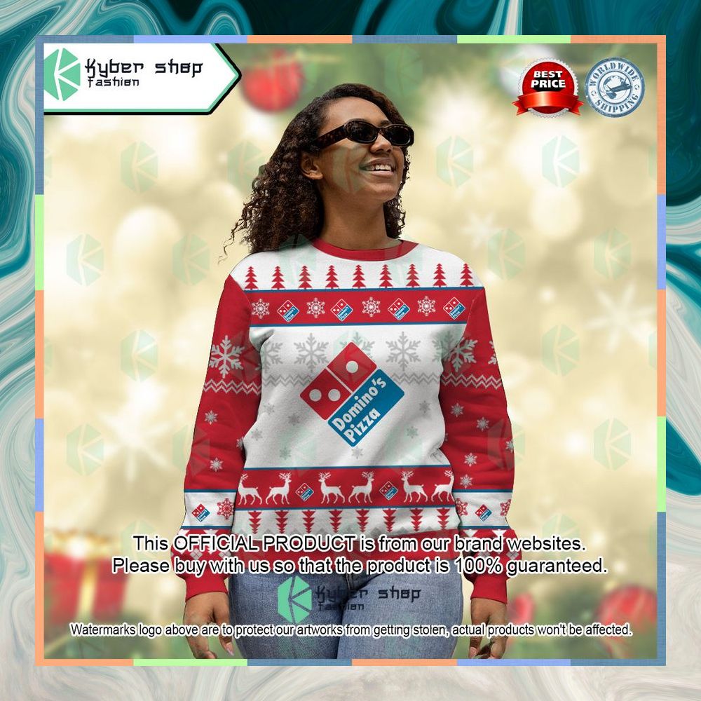Personalized Domino's Pizza Christmas Sweater 9 Personalized Domino's Pizza Christmas Sweater word1