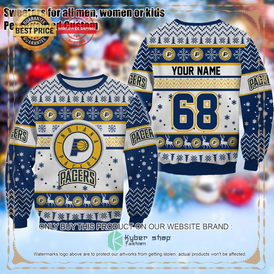 Personalized Indiana Pacers Christmas Sweater word3
