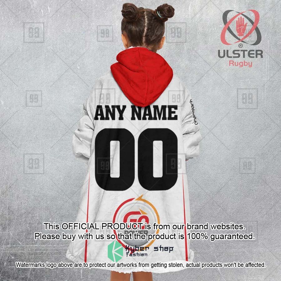 Personalized Ireland Ulster Rugby white Oodie Blanket Hoodie 5