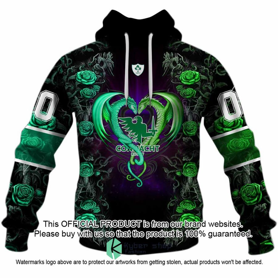 Personalized IRFU Connacht Rugby Rose Dragon Shirt, Hoodie 37
