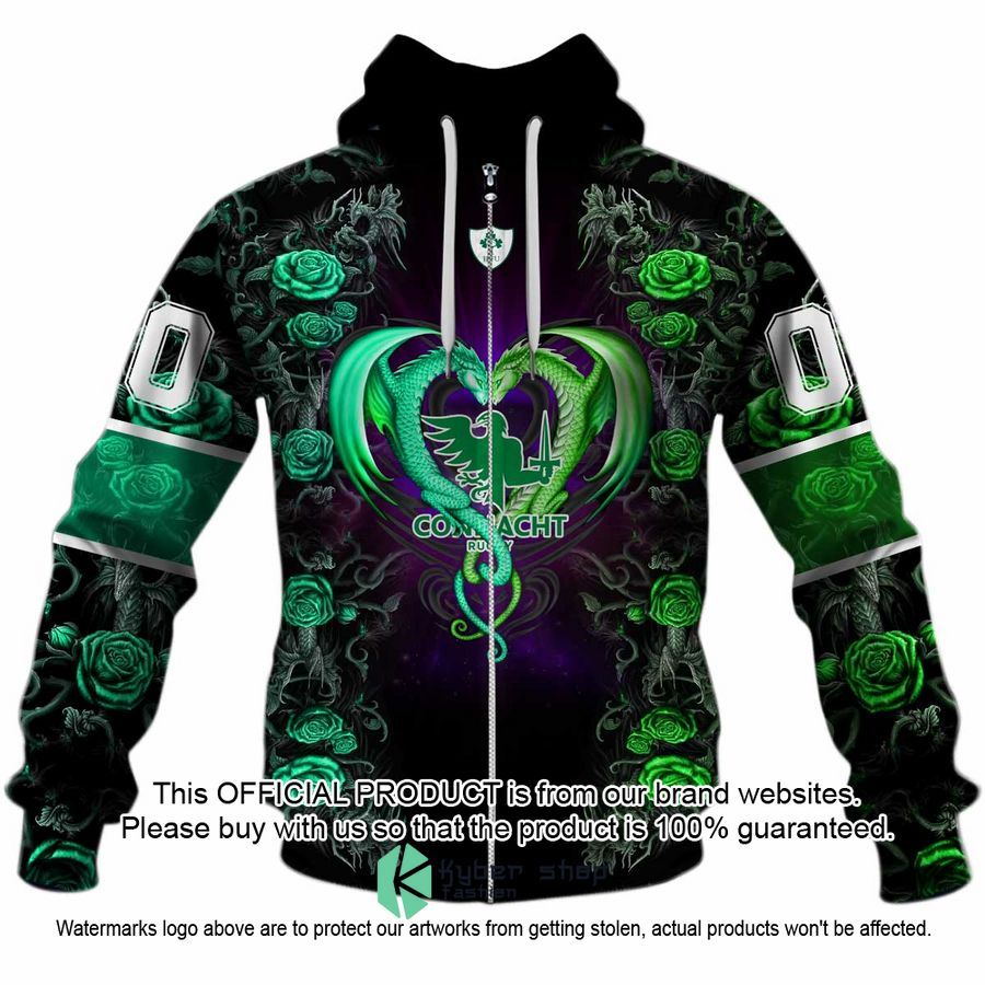 Personalized IRFU Connacht Rugby Rose Dragon Shirt, Hoodie 5