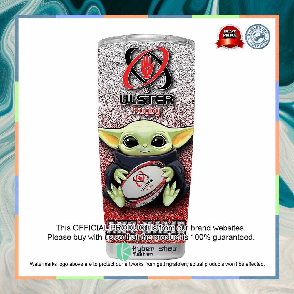 Personalized IRFU Ulster Rugby Baby Yoda Tumbler 11