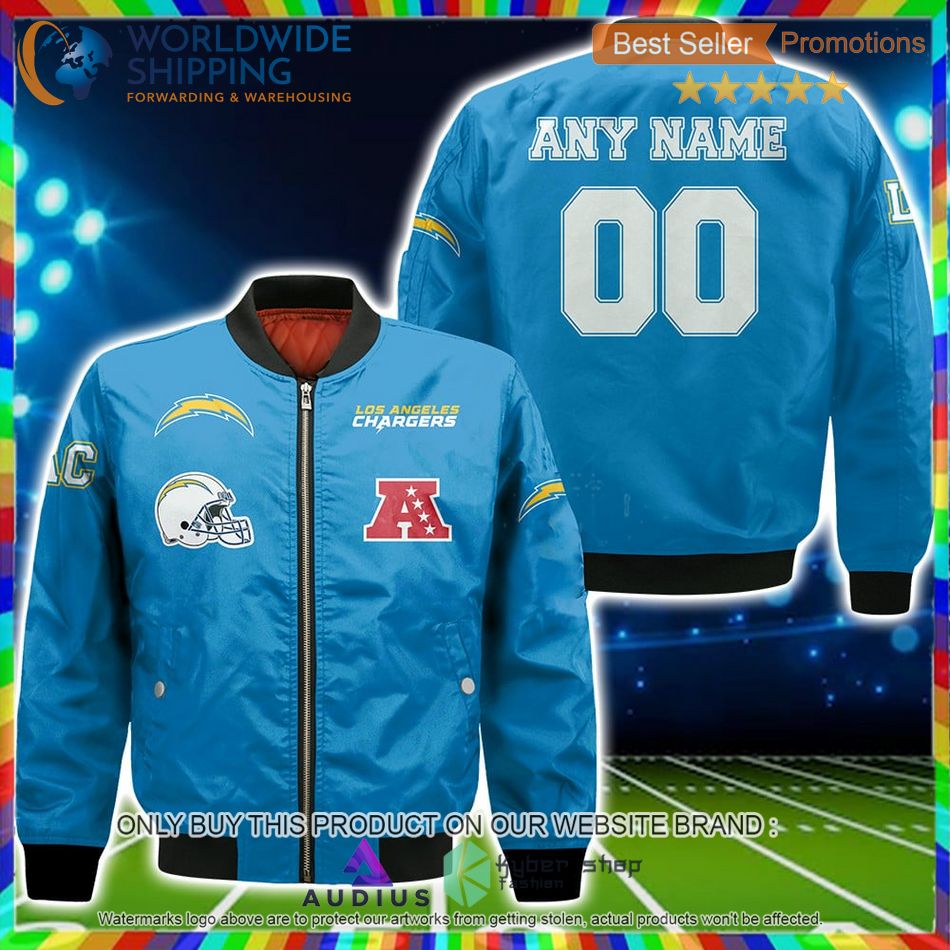 personalized los angeles chargers nfl bomber jacket 1 56840