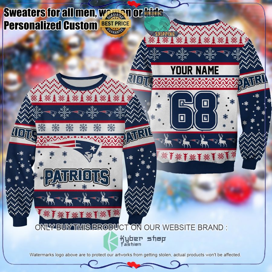 Personalized New England Patriots Christmas Sweater 3 Personalized New England Patriots Christmas Sweater word1
