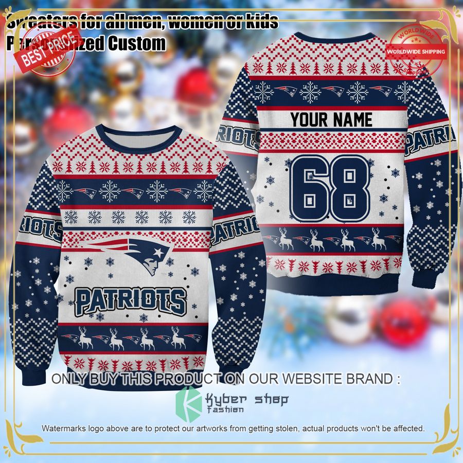 Personalized New England Patriots Christmas Sweater 4 Personalized New England Patriots Christmas Sweater word1