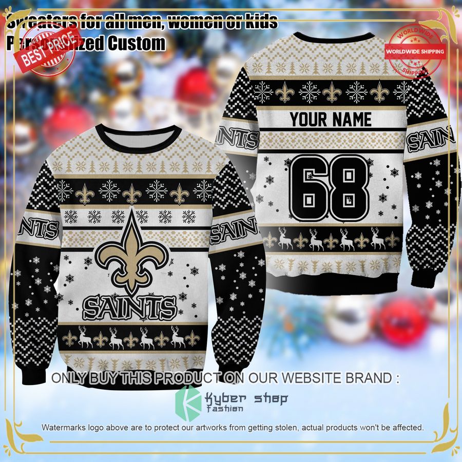 Personalized New Orleans Saints Christmas Sweater 4 Personalized New Orleans Saints Christmas Sweater word2