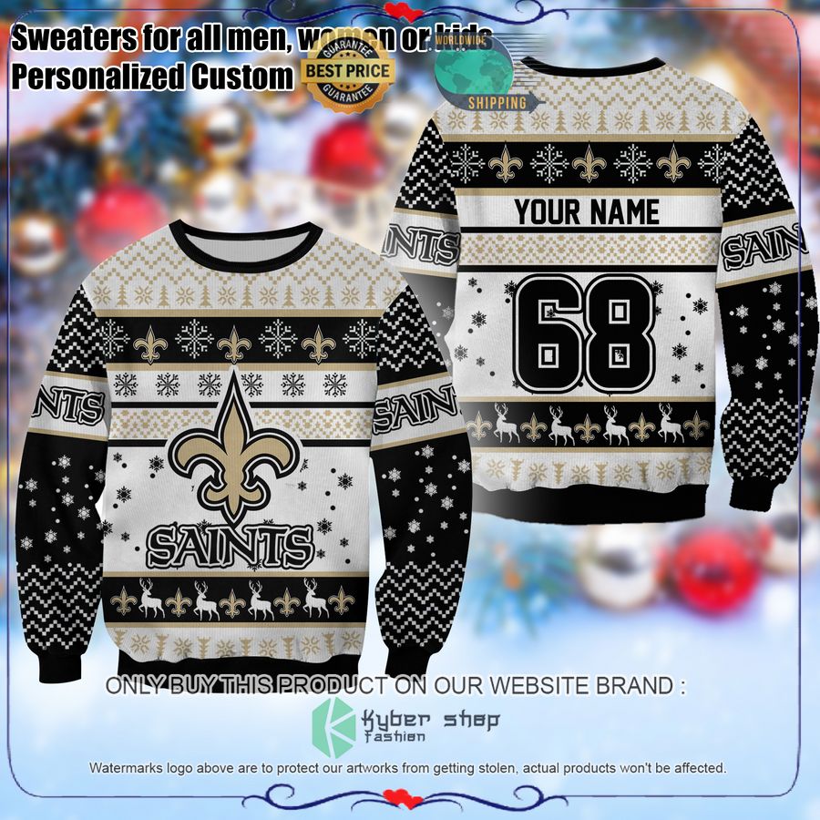 Personalized New Orleans Saints Christmas Sweater 3 Personalized New Orleans Saints Christmas Sweater word2