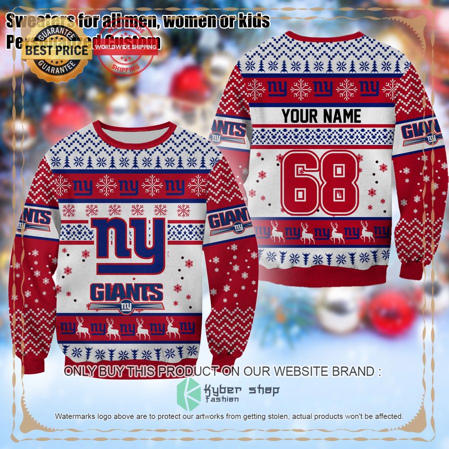 Personalized New York Giants Christmas Sweater
