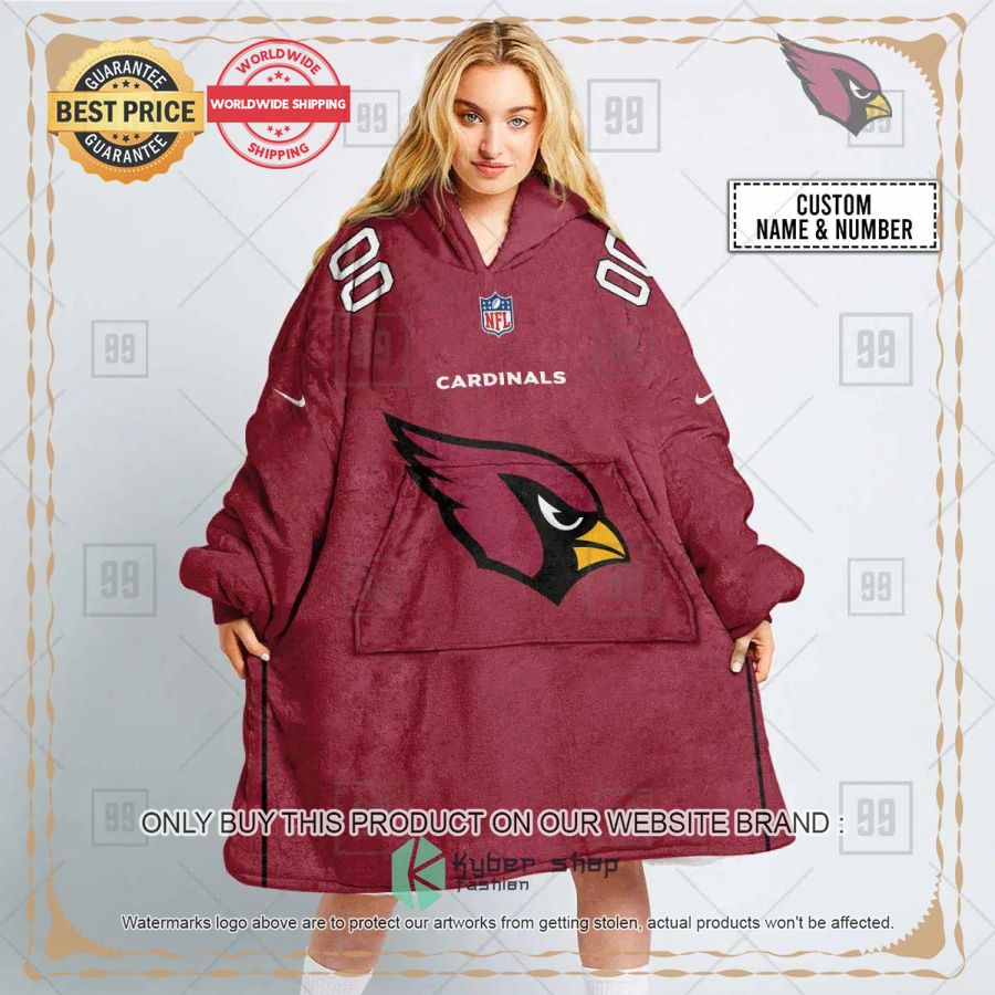 Personalized NFL Arizona Cardinals Oodie Blanket Hoodie