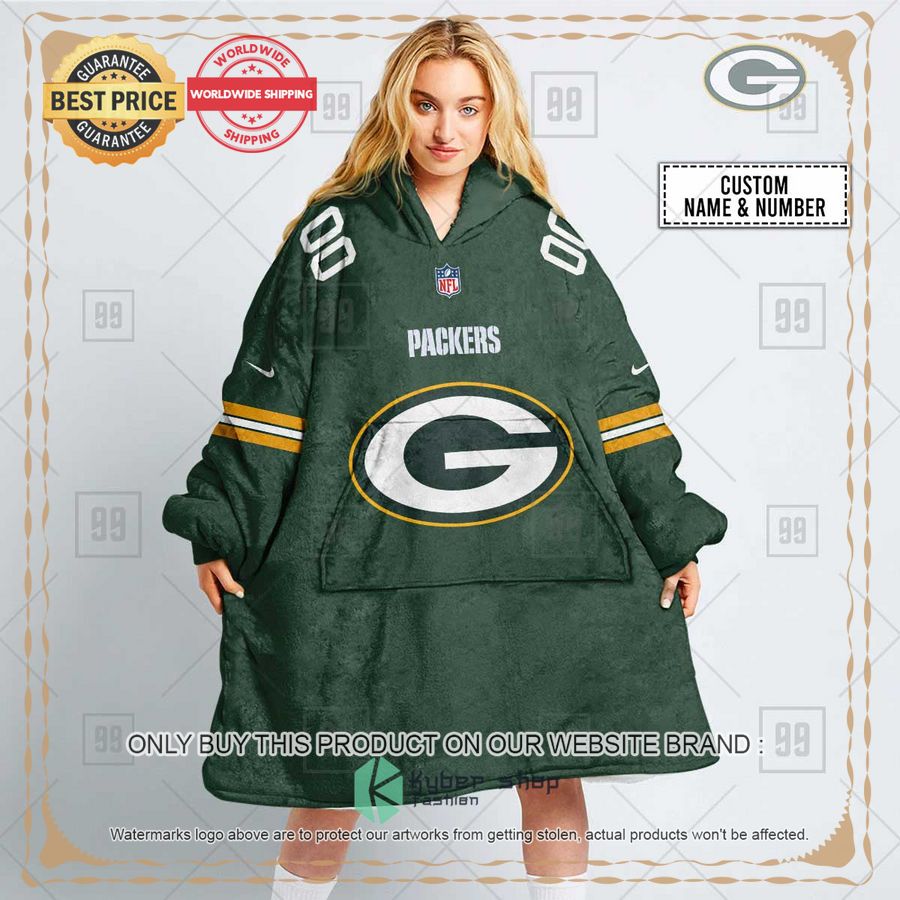 Personalized NFL Green Bay Packers Oodie Blanket Hoodie