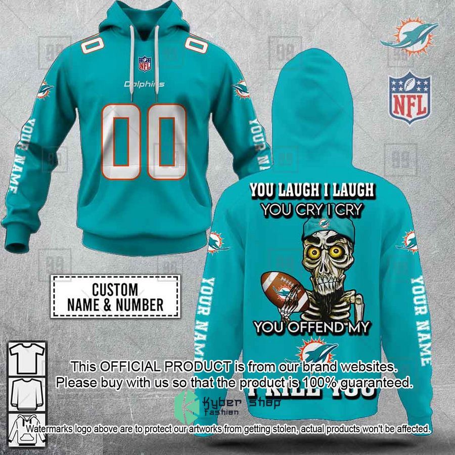 Personalized NFL Miami Dolphins You Laugh I Laugh Achmed Shirt, Hoodie