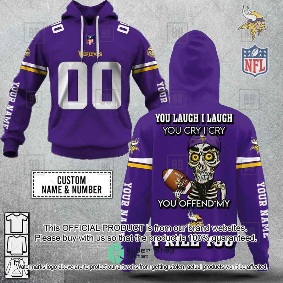 Personalized NFL Minnesota Vikings You Laugh I Laugh Achmed Shirt, Hoodie