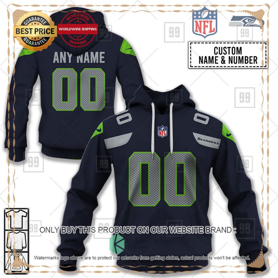Personalized NFL Seattle Seahawks Home Jersey Shirt, Hoodie word1