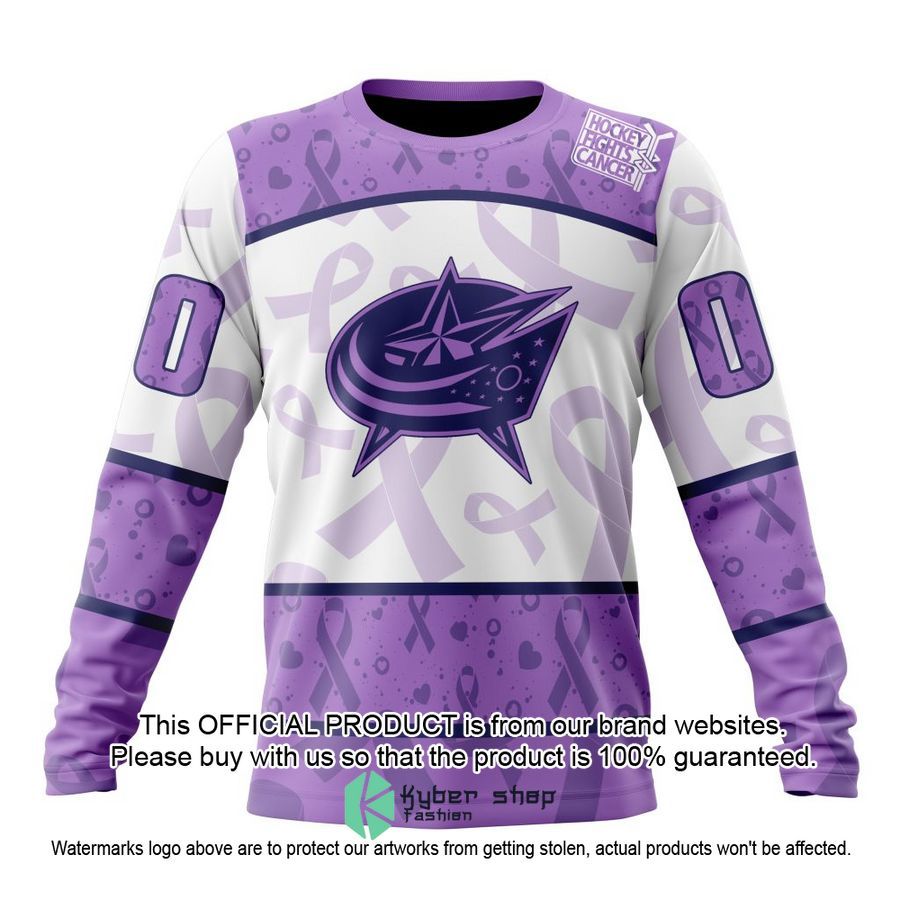 Personalized NHL Columbus Blue Jackets Special Lavender Fight Cancer Shirt, Hoodie 6 Personalized NHL Columbus Blue Jackets Special Lavender Fight Cancer Shirt, Hoodie word3