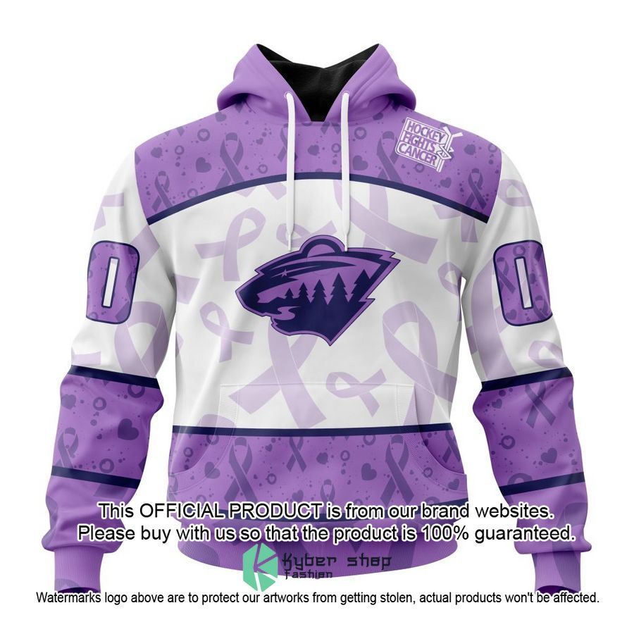 Personalized NHL Minnesota Wild Special Lavender Fight Cancer Shirt, Hoodie
