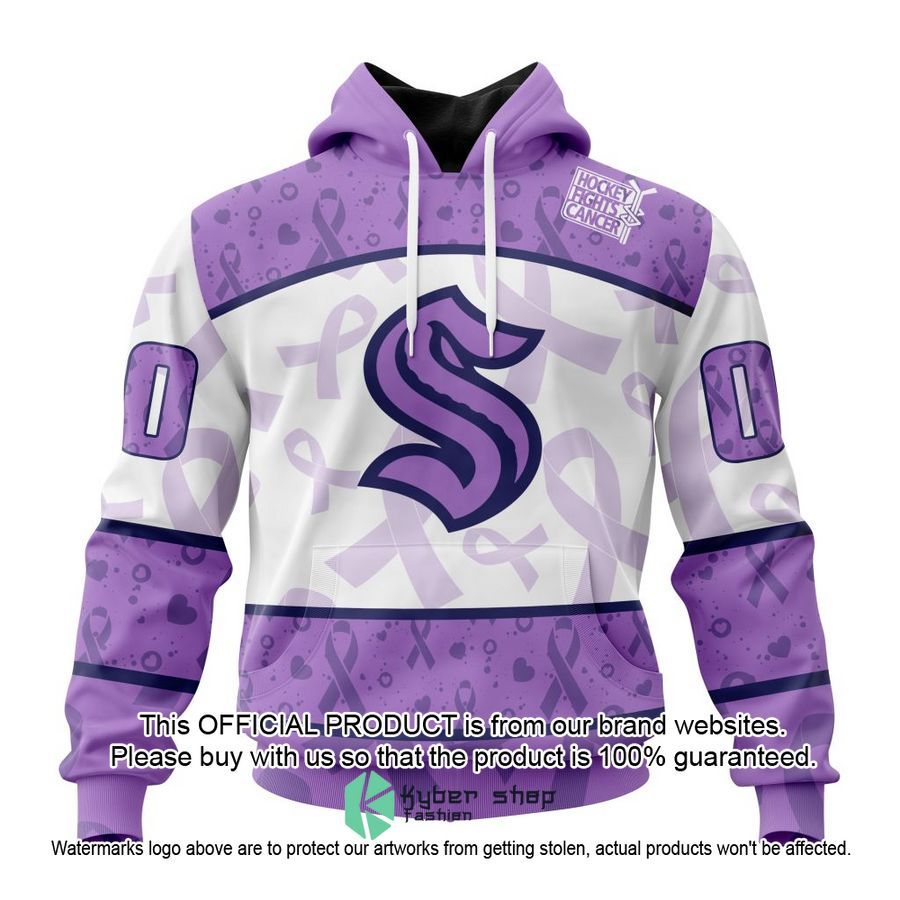 Personalized NHL Seattle Kraken Special Lavender Fight Cancer Shirt, Hoodie