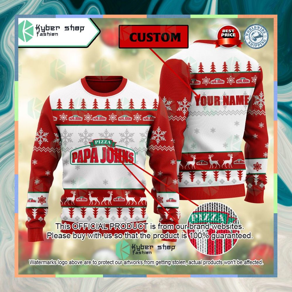Personalized Papa John's Christmas Sweater 6 Personalized Papa John's Christmas Sweater word2