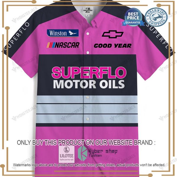 Personalized Superflo Motor Oils Nascar Hawaiian Shirt word1