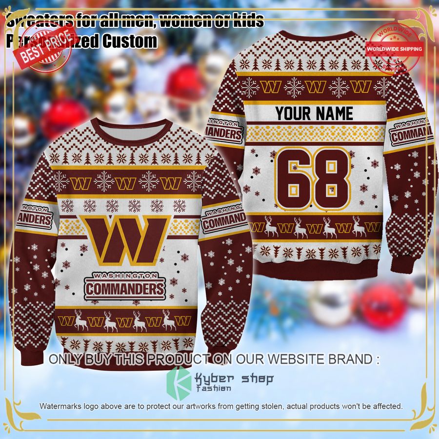 Personalized Washington Commanders Christmas Sweater 4 Personalized Washington Commanders Christmas Sweater word3