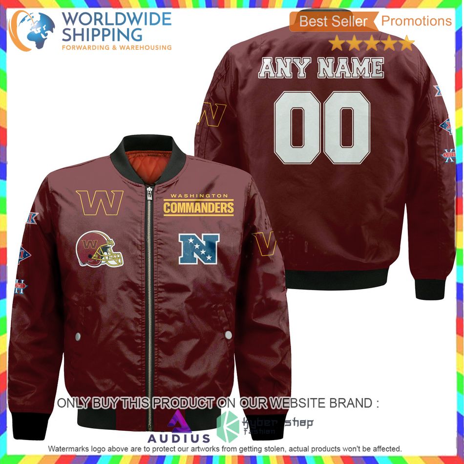 personalized washington commanders nfl bomber jacket 2 77766