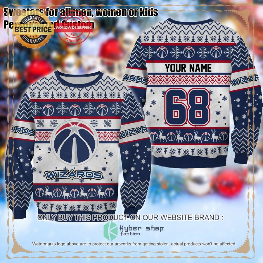 Personalized Washington Wizards Christmas Sweater word3